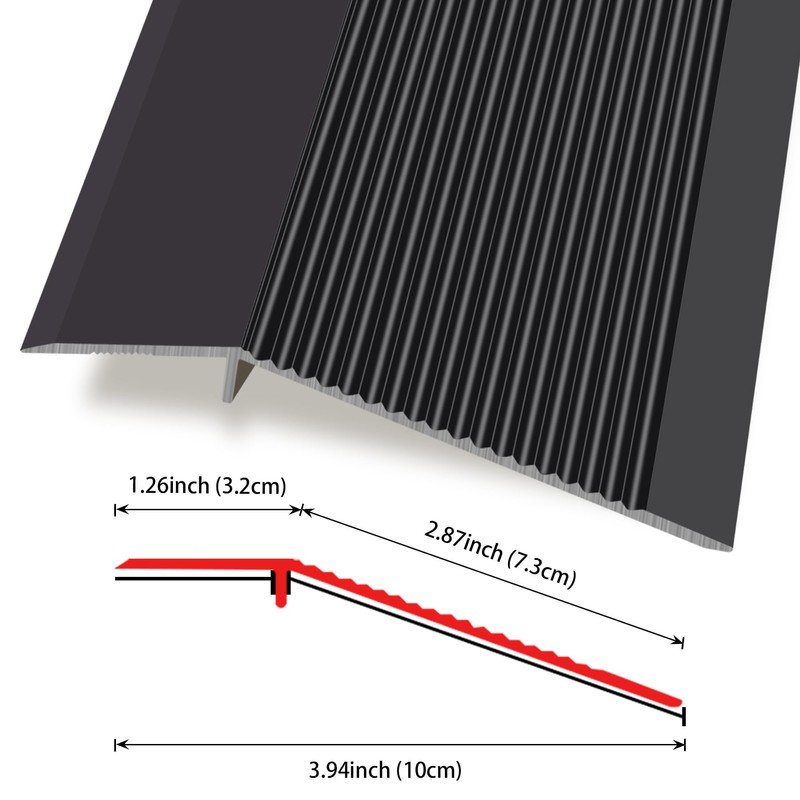 Lunghaa Aluminum Floor Transition Strip, Threshold Reducer for Doorway Ramp
