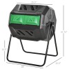 43-Gallon Green Outdoor Tumbling Compost Bin 360 Degrees Dual Chamber