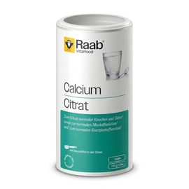 Raab Calcium Citrate Powder (160 g) - Organic Form without Additives - Supports Bones, Muscles & Energy Metabolism - With Measuring Spoon - Quality from Germany