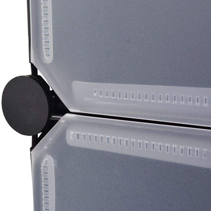 FAMIROSA Interlocking Shoe Organizer with 10 Compartments Black