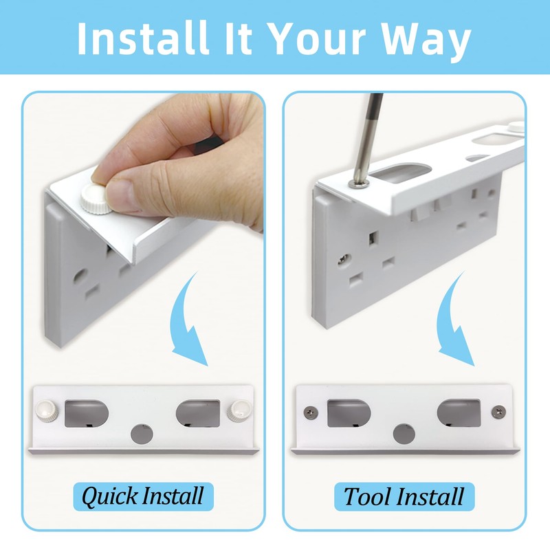Double Socket Speaker Shelf, Outlet Shelf Wall Holder for Kitchen
