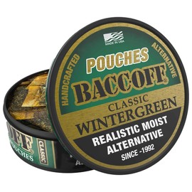 1 Can, BaccOff Wintergreen Pouches, Strong Wintergreen and Salty, Rich Flavors, 16 Pouches