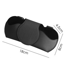 ANBOO Brillenhalter für Auto, Auto Sun Visor Aufbewahrungstasche, Hochwertiges PU Leder Brillenetui mit Magnetverschluss Universelles Design passt in alle Fahrzeuge (schwarz)