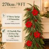 9 FT Artificial Christmas Garland, Faux Pine Greenery for Mantel