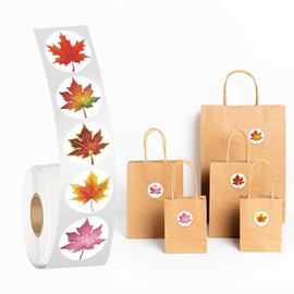 500 Pcs Autumn Stickers for Kids Crafts - Fall Leaves Scrapbooking Set,Thanksgiving Party Favors for Water Bottles, Envelopes Sealing,Gift Box Sealing & Handbooks Decorative Maple Leaf Roll Stickers