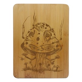 High Mushroom Funny Shroom Smoking Joint Cartoon Laser Engraved Bamboo Cutting Board - Wedding, Housewarming, Anniversary, Birthday, Father's Day, Gift (9.75" by 6.75")