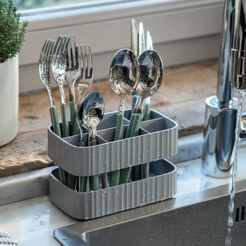 Guzzini Drain & Safe Cutlery Drainer, 100% Post Consumer Recycled