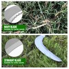 YEELOR Weeding Sickle, Steel Grass Sickle with Serrated Double-Edged Blade,