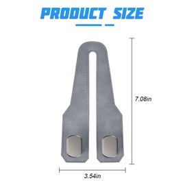 TSUGAMI Car Headrest Hook, 2PCS 2 in 1 Leather Vehicles Seat Back Double Hook Holder for Phone Purses Bags, Multifunctional Automotive Organizer Accessories, Universal for SUV, Truck, RV (Grey)