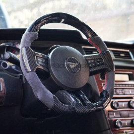 ZetaComposites Steering Wheel Center Trim For Ford Mustang 2011-2014 Real Carbon Fiber