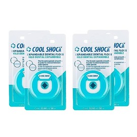 Cool Shock  Hilo Dental Expandible 30m. Limpieza profunda y suave con tus encías. Caja con 4 pz.