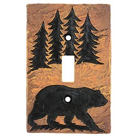 BLACK FOREST DECOR Bear Forest Stone Single Switch Cover
