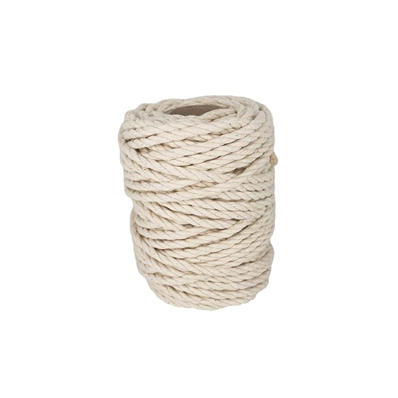 4MM Twisted Cotton Rope. 100% Natural. Strong Cord String for