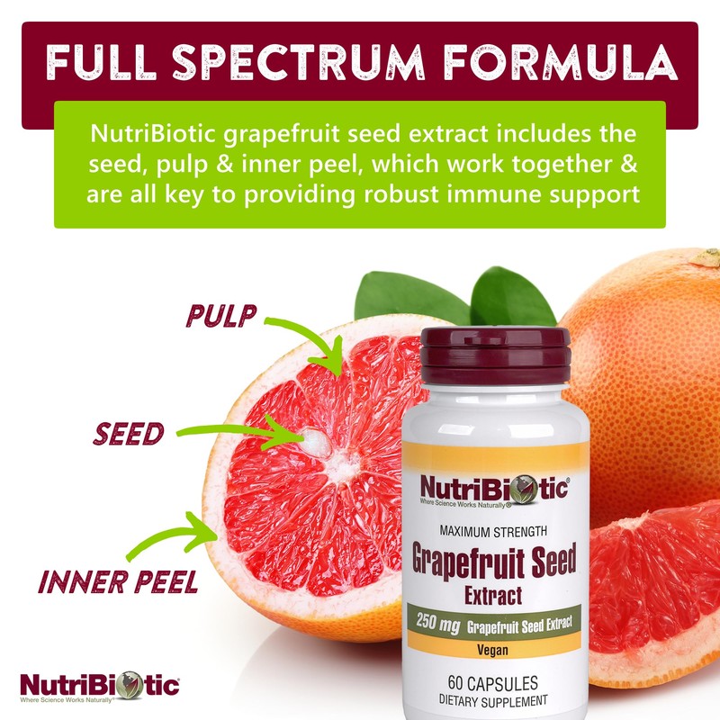 NutriBiotic – Grapefruit Seed Extract Capsules 250 mg, 60 Count