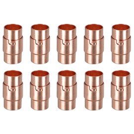 uxcell - Cierre magnético de piel, 10 cierres magnéticos de piel de 8 mm, cierre de cordón de piel para hacer joyas, suministros de bricolaje, manualidades, oro rosa