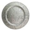 6 Embossed Decorative Silver Round Floral Charger Plates Christmas Xmas