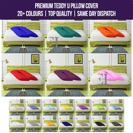 Teddy Fleece Full Body 9FT Feet U Shaped Orthopaedic Pillowcase Cover With Zip Pregnancy Maternity Nursing Super Soft Snug Cuddles Pillowcase U Cover Pink 75cm x 135cm Approximate