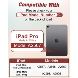 Miss Adola Compatible with Mini A17 Pro/6th Generation Case - Cute Cartoon Tablet Cover with Pen Holder 8.3 Inch Cool Kawaii Design for Boys Girls Women Men, Mushroom