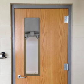 NICETOWN Lockdown Shade for Classroom Window Privacy, Thermal Insuatled Small Door Cover for Sightsee, Sidelight Curtains for Living Room French Door, 1 Panel, 10 x 30 inche Long, Silver Grey