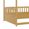Full Size Canopy Bed Frame with 4 Posters and Guardrails,