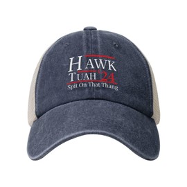 Hawk TUAH Spit On That Thang Baseball Cap for Women Men Adjustable Navy Blue Funny Trucker Hats for Hiking Travel Outdoor