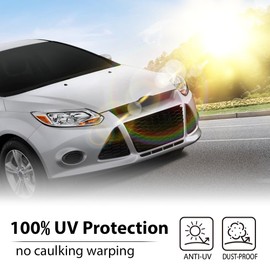 PIT66 3PCS Front Bumper Lower Grille Cover With Triangle, Compatible With Ford Focus 2012 2013 2014 Honeycomb Mesh Grill (Fits Only "S" & "SE" Models, NOT Fit Electric & ST Models)