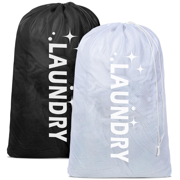 Nidoul 2 Pack Mesh Laundry Bags, Heavy Duty Large Laundry