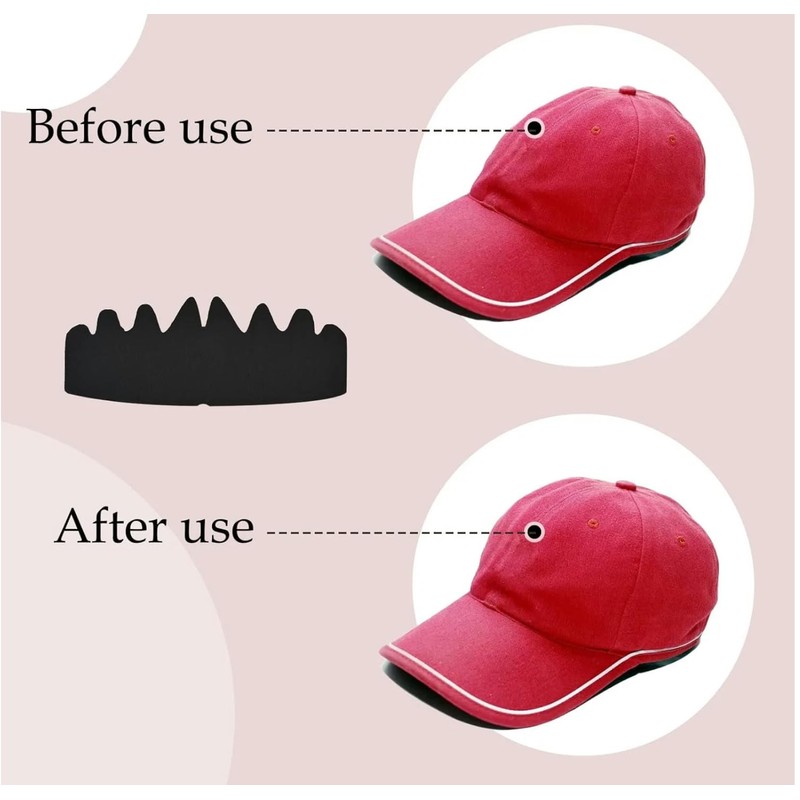 6 PCS Black Simple Baseball Caps Inserts Shapers, Flexible Washable