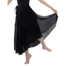 Falda de ballet para mujer, Negro -, One Size