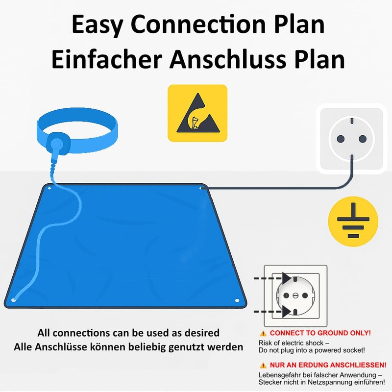 Minadax ESD Computer Table Mat 40 x 30 cm Antistatic