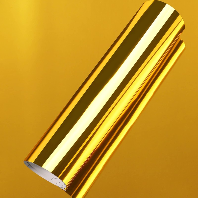 TECKWRAP 11.5"x 60" Chrome Mirror Gold Vinyl Wrap Self-Adhesive Car