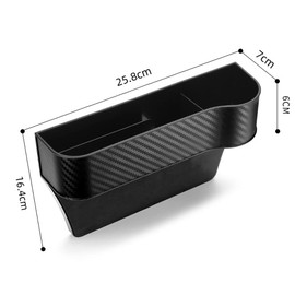 SSyang Auto Aufbewahrungsbox, 2 Stücke Auto Aufbewahrungsbox Sitz, 25.8 * 6.1 * 16.4cm, Auto Aufbewahrungsbox Mittelkonsole, Einfache und Schnelle Installation, für Aufbewahrung im Auto(Schwarz)