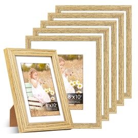 Veelot 6 Pack 8x10 Frames, Mat for 5x7 Photos, Shatter HD Plexiglass