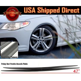 SDeelCase Pair 1" Arch Wide Fender Flare Extension Black Carbon Protector Lip For Nissan