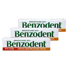 Benzodent Dental Pain Relieving Cream, 1 Ounce - Pack of 3