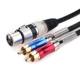 Tisino XLR to RCA Y-Cable, XLR Female to Dual RCA Adapter Y-Splitter Duplicator Lead Unbalanced Stereo Audio Interconnect Cable -5 feet/1.5 Meters