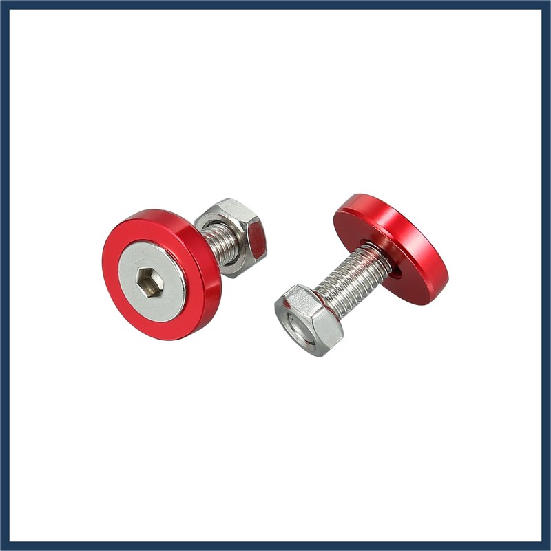 INFINAUTO 20pcs Motorcycle Red Fender Bumper Washer Bolt Nuts Kit
