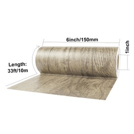 BOMEI PACK Gray Coffee Wood Grain Repair Tape 1Roll 33ft,Self Adhesive Repair Patch for Furniture, Floors, Cabinets, Windows, Doors, RV, Home Decor and DIY Projects (Gray Coffee, 6inch x 33ft)