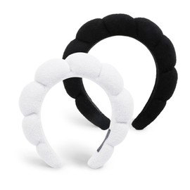 Tobeffect 2 Packs Spa Headbands for Washing Face, Facial Makeup Head Bands Puffy Terry Cloth Hair Bands Set Skincare Hair Accessories for Women Girls Skin Care Gifts