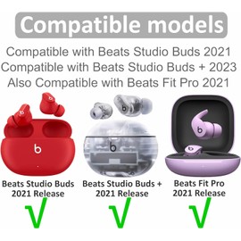 6 Pairs Replacement Silicone Ear Tips Compatible with Beats Studio Buds + / Fit Pro, S/M/L 3 Size Earbuds Eartips Flexible Rubber Gel Cover Skin Accessories for Beat Studio Buds - Silicone White