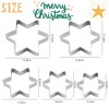 Star Cookie Cutter Set, 5-Piece Star Shape, Stainless Steel Cookie