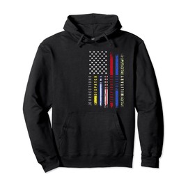 First Responders Hero Flag Nurse EMS Police Fire Military Pullover Hoodie