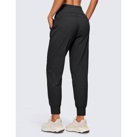 CRZ YOGA Athletic High Waisted Joggers for Women 27.5" - Lightweight Workout Travel Casual Outdoor Hiking Pants with Pockets Ink Gray Medium