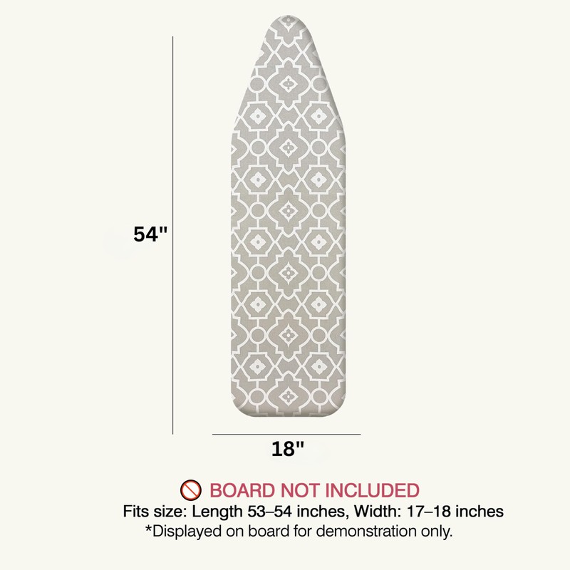 UniSimp Ironing Board Cover and Pad 18x54- Extra Thick Natural