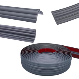 Inside & Outside Corner Trim, Peel and Stick Wall Molding Trim 3D DIY Decorative Lines for Wall Floor Window Door Ceiling and More,Flexible,Self-Adhesive,1.5in x 16ft, Grey