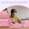 Bulyoou 3 Pcs Pink Glitter Backpack with Lunch Bag Pencil