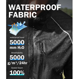 SWISSWELL Mens Cycling Rain Jacket Waterproof Lightweight Windbreaker Jackets for Men Raincoat with Hood Black XXXL