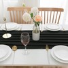 CHUQING Black Chiffon Table Runner 27x120 Inches Wedding Tablecloth Sheer