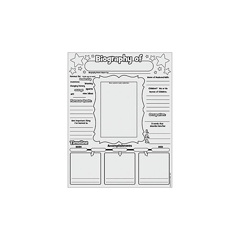 Fun Express Cyo All About Biography Posters - 30 Pieces