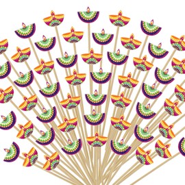200Pcs Diwali Cocktail Picks, Lights Party Deepavali Decorations Festival for Indian Light Party Supplies